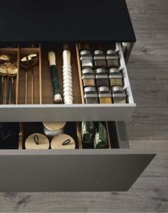 Internal drawer with oak organisers