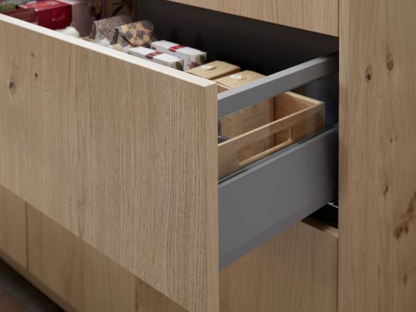 Kitchen drawer with oak front